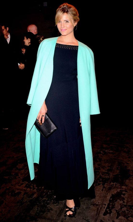 Dianna Agron's Bright Mint Coat