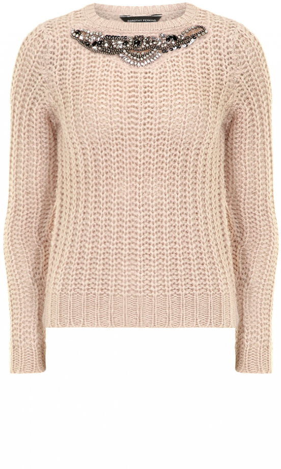 Dorothy Perkins Blush Embellished Jumper, £29