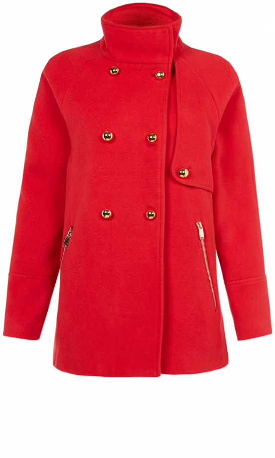 Primark AW13 Collection: Gold Button Red Swing Coat