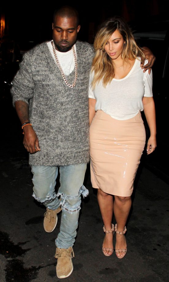 Kanye West And Kim Kardshian Out And About During Paris Fashion Week, 2013