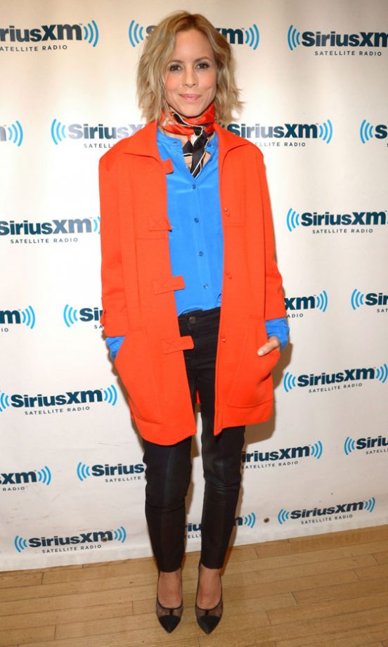 Maria Bello's Bright Orange Coat