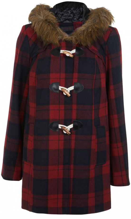 Miss Selfridge Checked Duffle Coat, £75