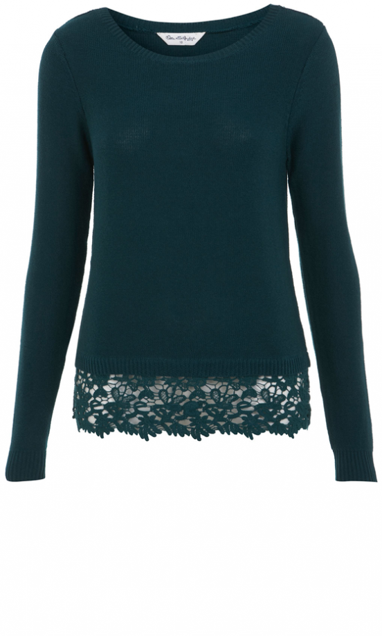Miss Selfridge Green Lace Jumper, £39