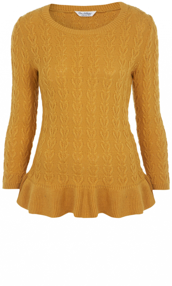 Miss Selfridge Yellow Peplum Jumper, £39