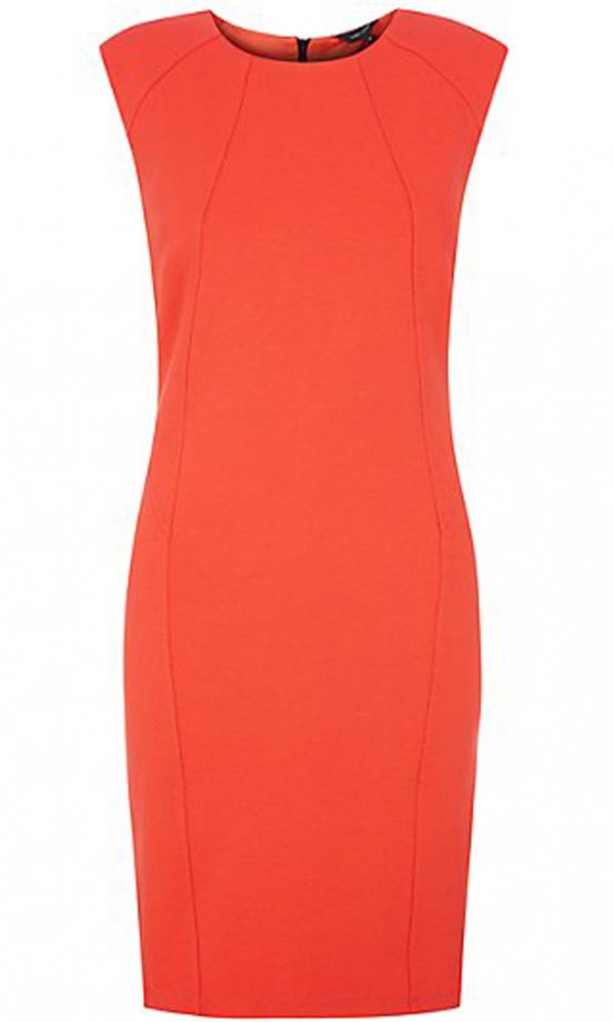 New Look Red Padded Shoulder Bodycon Sleeveless Dress, £27.99