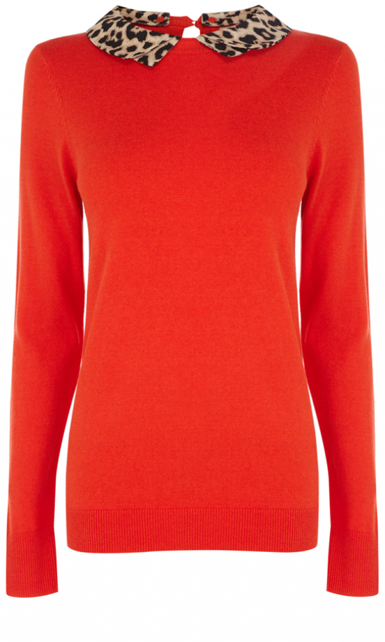 Oasis Leopard Collar Jumper, £38