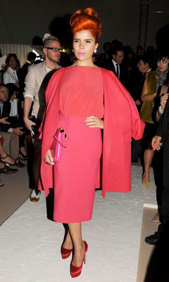 Paloma Faith's Bright Pink Coat