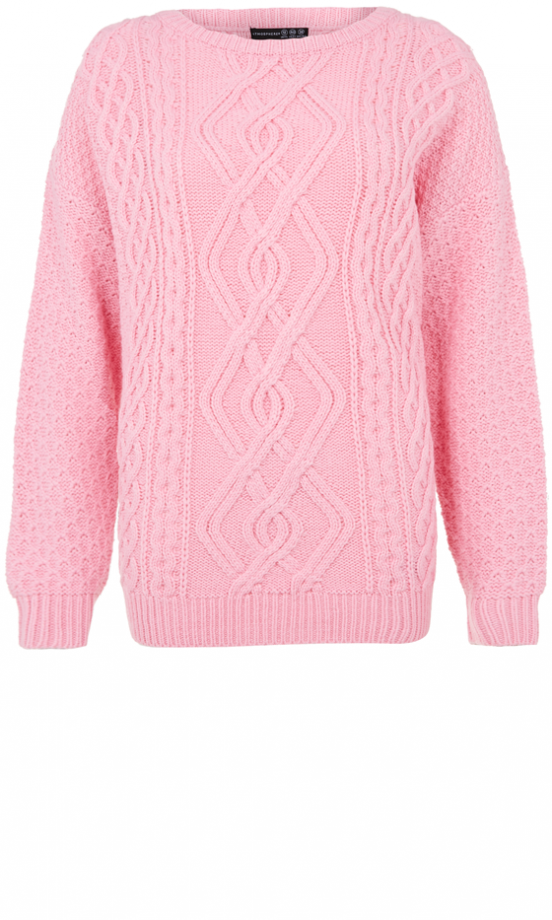 Primark AW13 Collection: Pink Oversized Cable Knit Jumper