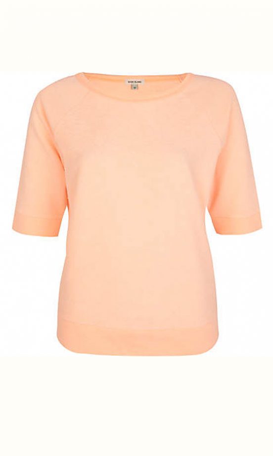 River Island Light Fluoro Orange Sweat Top, £10