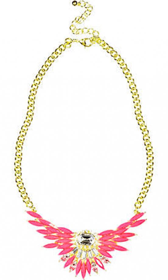River Island Pink Fluoro Crystal Statement Necklace, £7