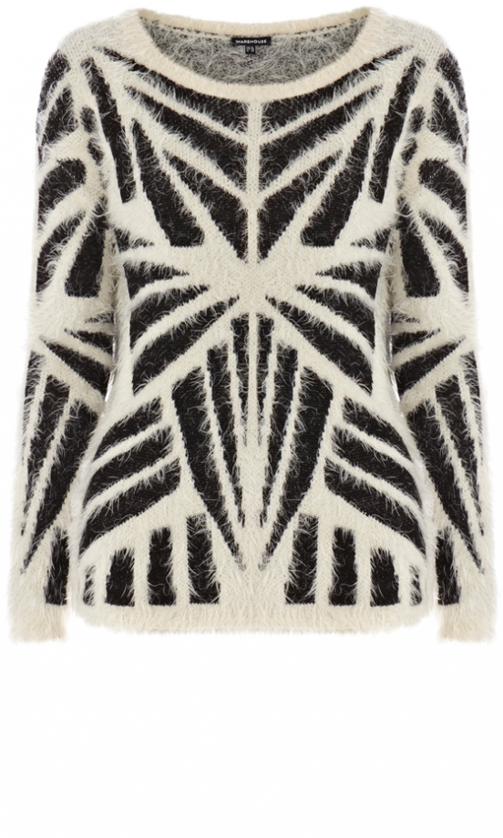 Warehouse Fluffy Geo Jumper, £45