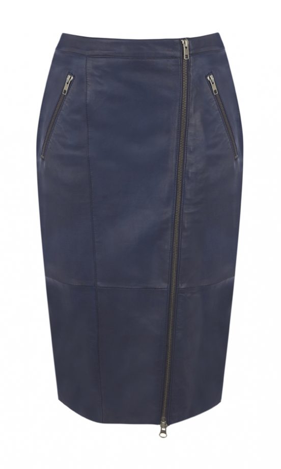 Zip Detail Leather Pencil Skiirt, £95