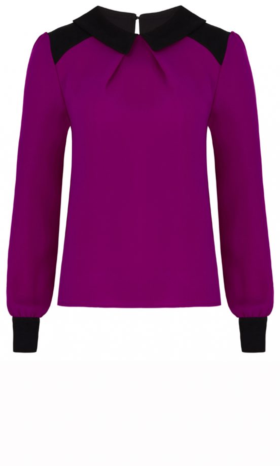 Marks & Spencer Best Of British Collection Preview: Fuschia And Black Blouse, £89