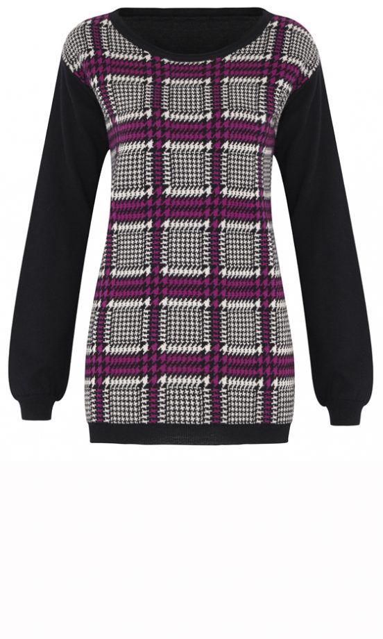 Marks & Spencer Best Of British Collection Preview: Black, White And Pink Dogtooth Jumper, £129