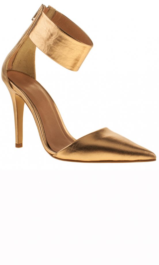 Schuh AW13 Collection: Gold Ankle Strap Heels