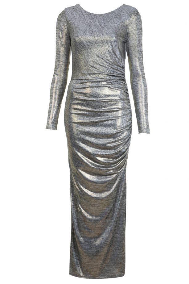 Miss Selfridge Gold Foil Drop Maxi, £45