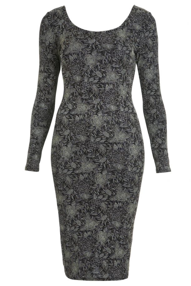 Miss Selfridge Flower Glitter Bodycon Dress, £35