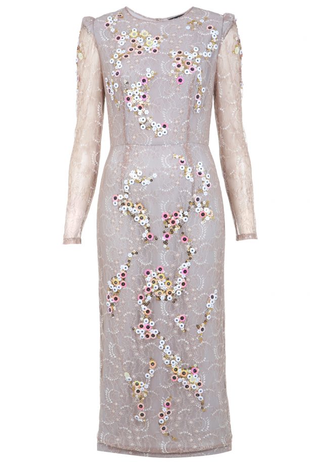 Miss Selfridge Beaded Lace Pencil Dress, £195
