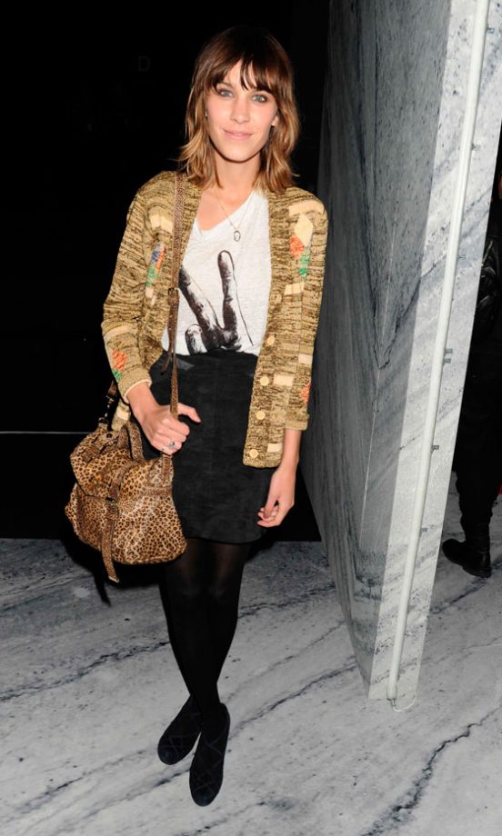 Alexa Chung Wears 'Peace' T-Shirt At The Phillip Lim Show A/W 2010
