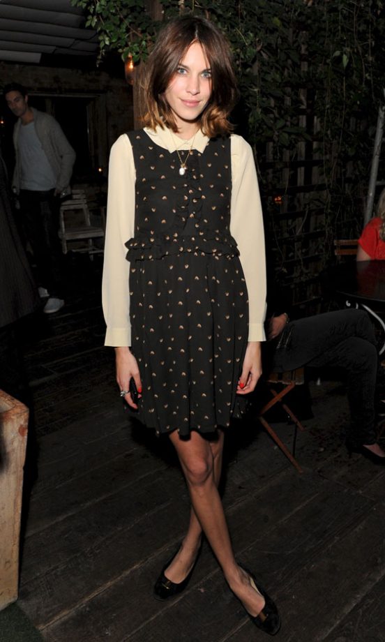 Alexa Chung Looks Picture Perfect In A Sparkly Black Dress, October 2011