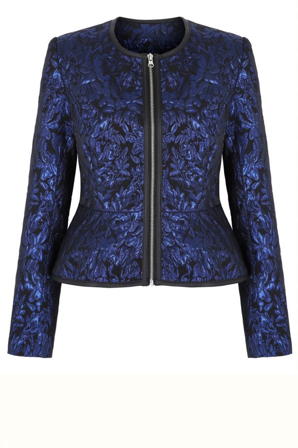Very Definitions Blue Jacquard Peplum Jacket, £39