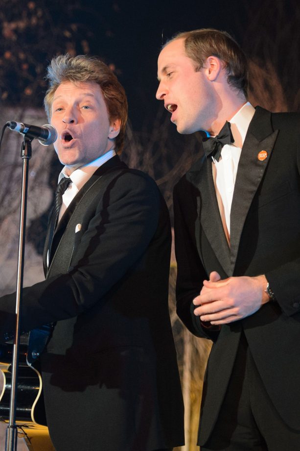 Bon Jovi And Prince William Singing At The Winter Whites Gala
