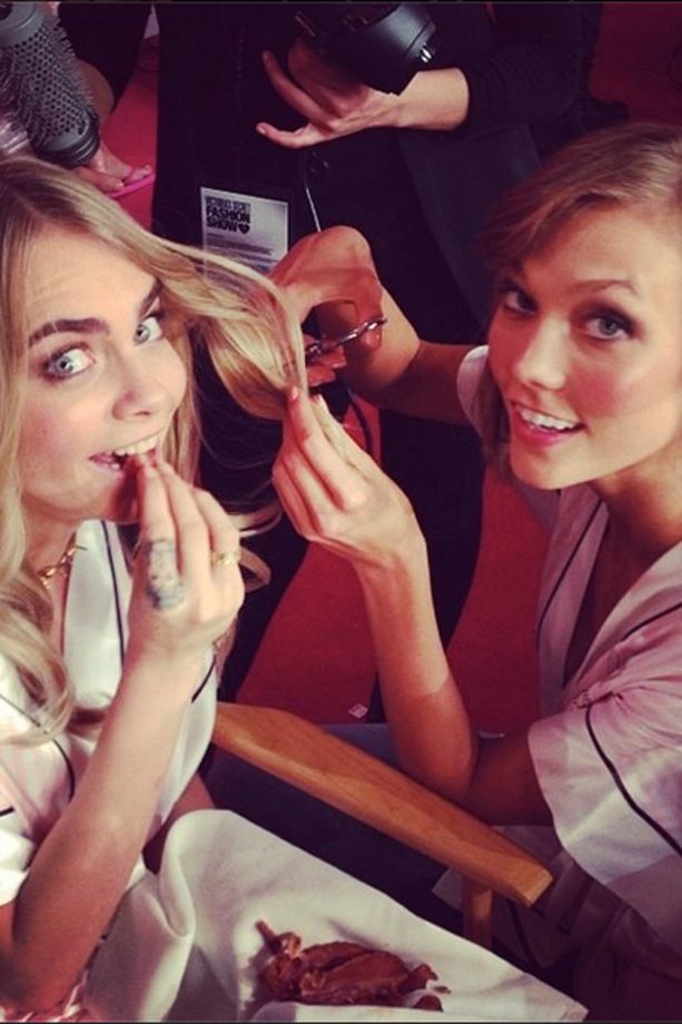 Cara Delevingne and Karlie Kloss Tease A Hair Cut