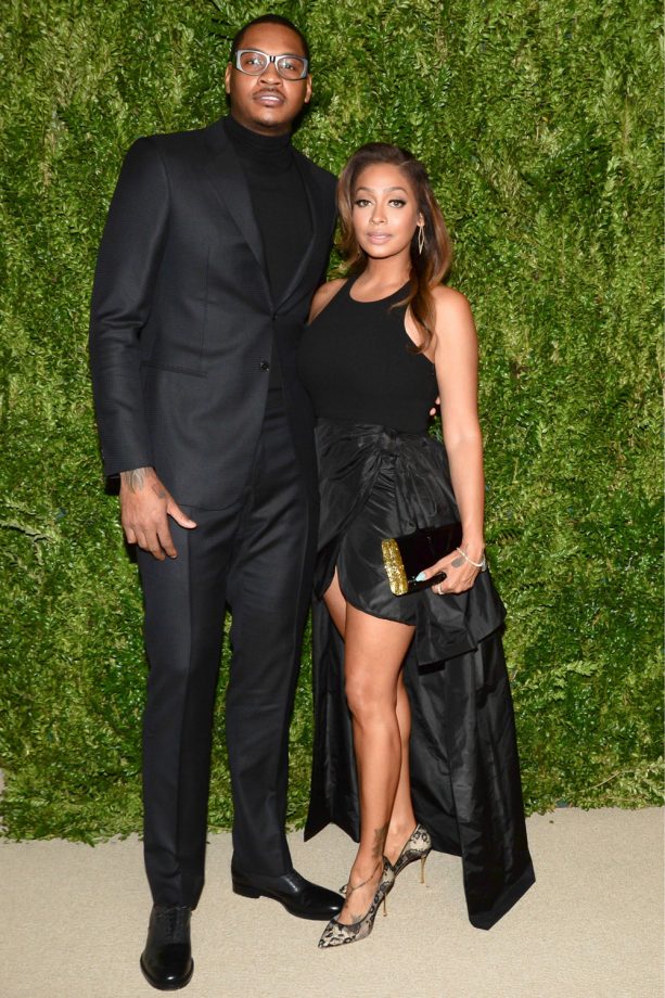 Carmelo and La La Anthony At The CFDA Fashion Fund Awards, 2013