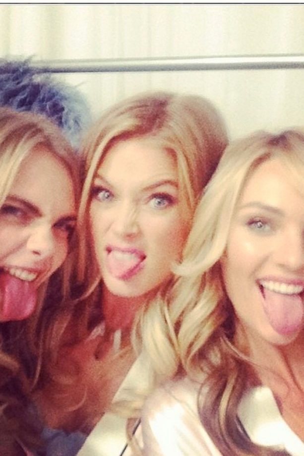 Doutzen Kroes, Cara Delevingne and Candice Swanepoel Pull Faces For The Cameras
