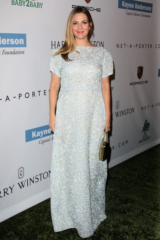 Drew Barrymore Dazzles In An Icy Blue Dress At The Baby2Baby Gala in LA, November 2013