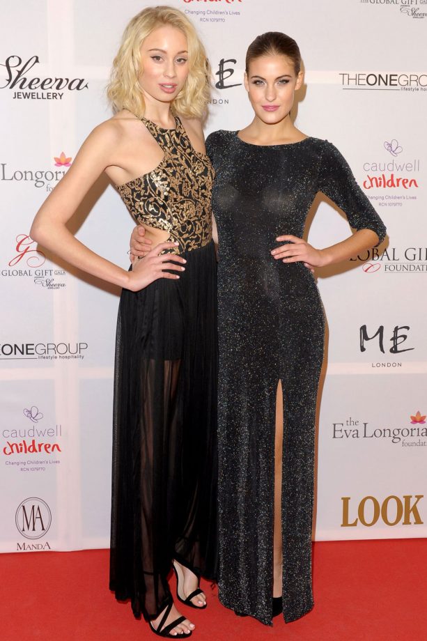 Emma Holms And Eleanor Corcoran Work Fierce Poses At The Global Gift Gala In London, 2013