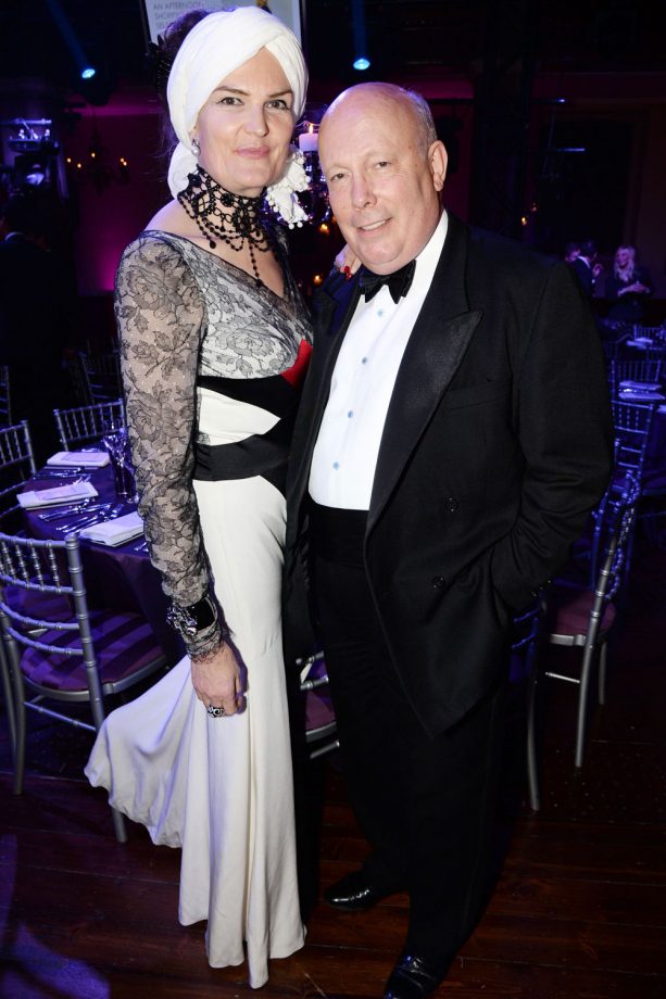 Emma Joy Kitchener And Julian Fellowes Pose For Pictures At The Sugarplum Ball In London, 2013