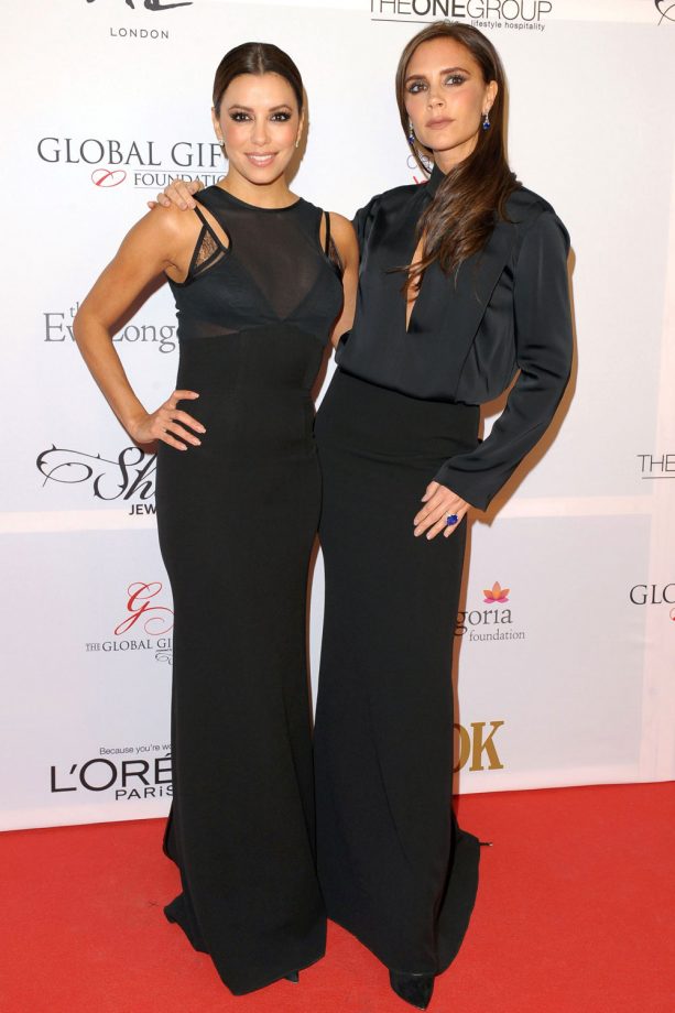 Eva Longoria And Victoria Beckham Cosy Up At The Global Gift Gala In London, 2013