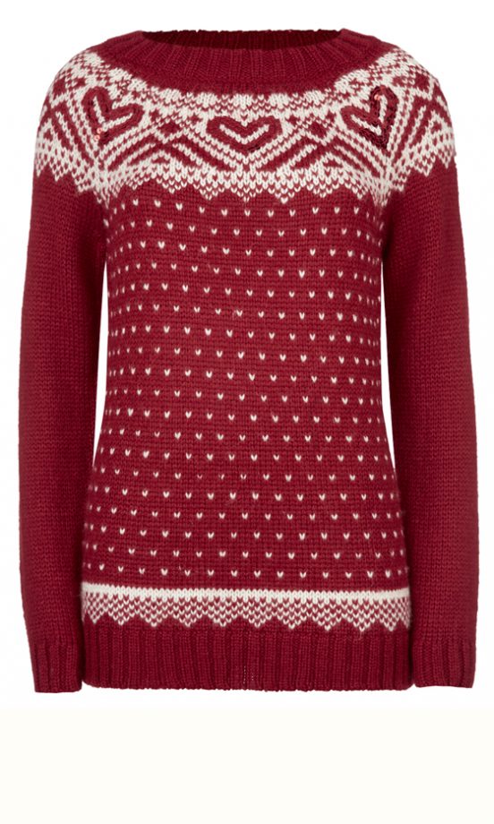 Matalan Heart Fairisle Red, £14