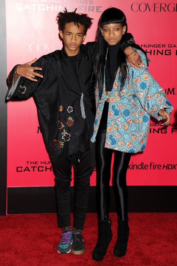 Jaden Smith And Willow Smith Strike A Sibling Pose At The Hunger Games: Catching Fire Premiere In LA, 2013