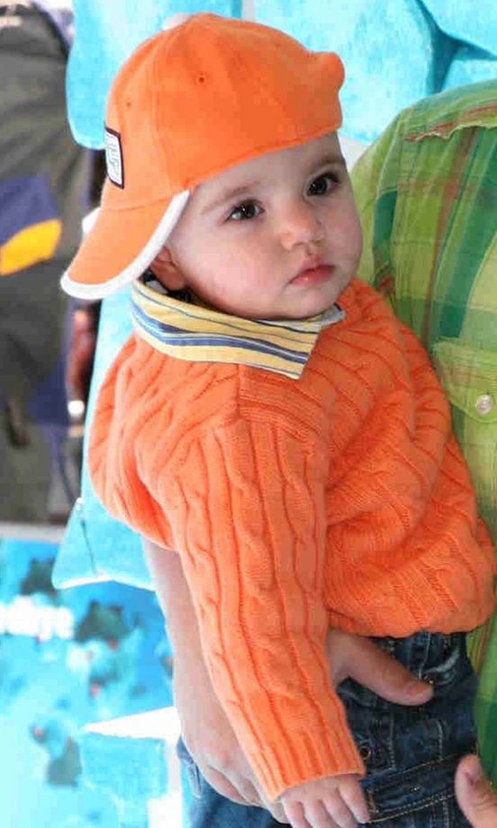 Junior André: Peter André And Katie Price's Scrumptious Son Couldn't Be Any Cuter In A Cable Knit Sweater And Backwards Cap. What A Dude, 2006