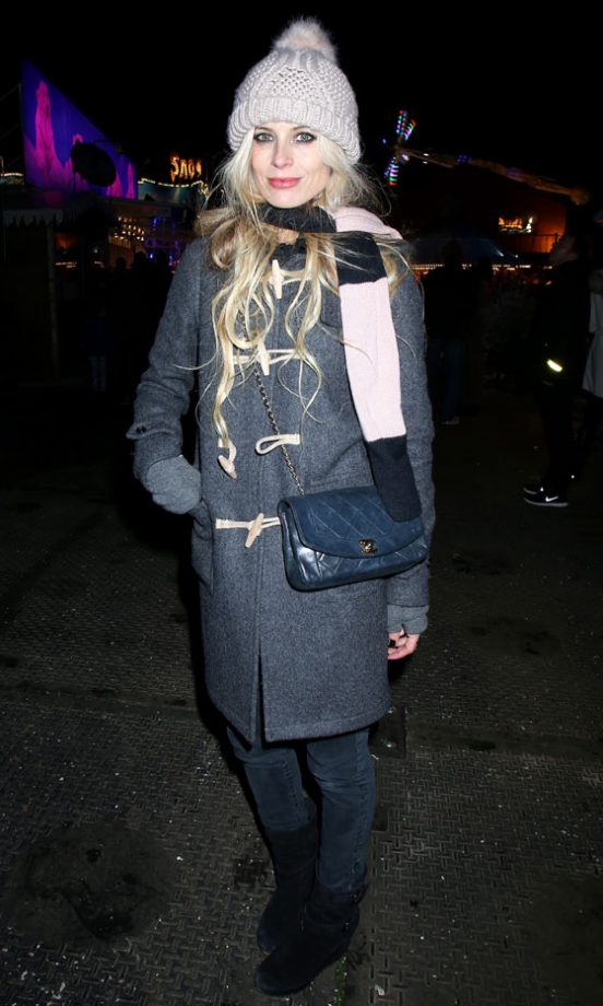 Laura Bailey Rocks A Bobble Hat At Winter Wonderland In London, 2013