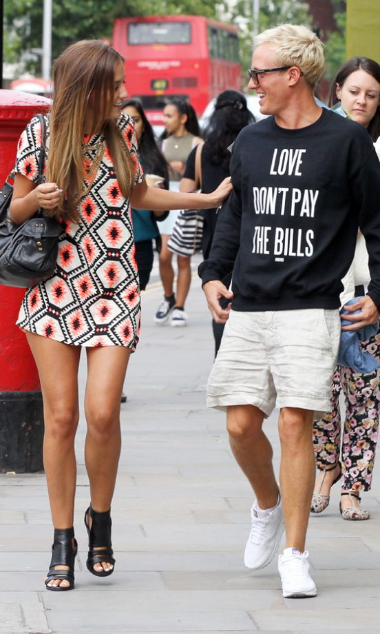 Lucy Watson And Jamie Laing Hang Out In London, 2013