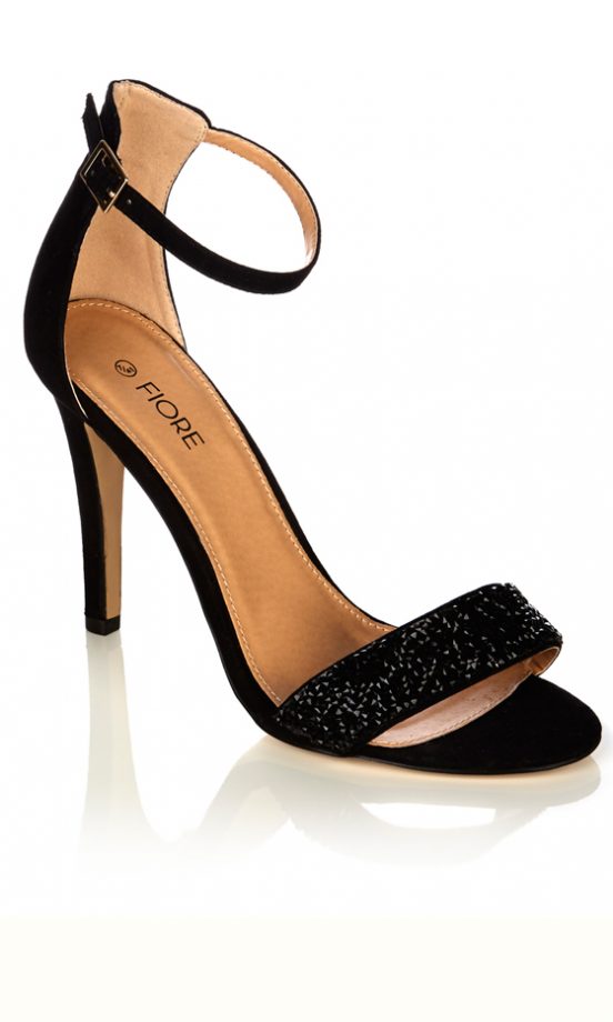 Matalan Black Beaded Strappy Court, £18