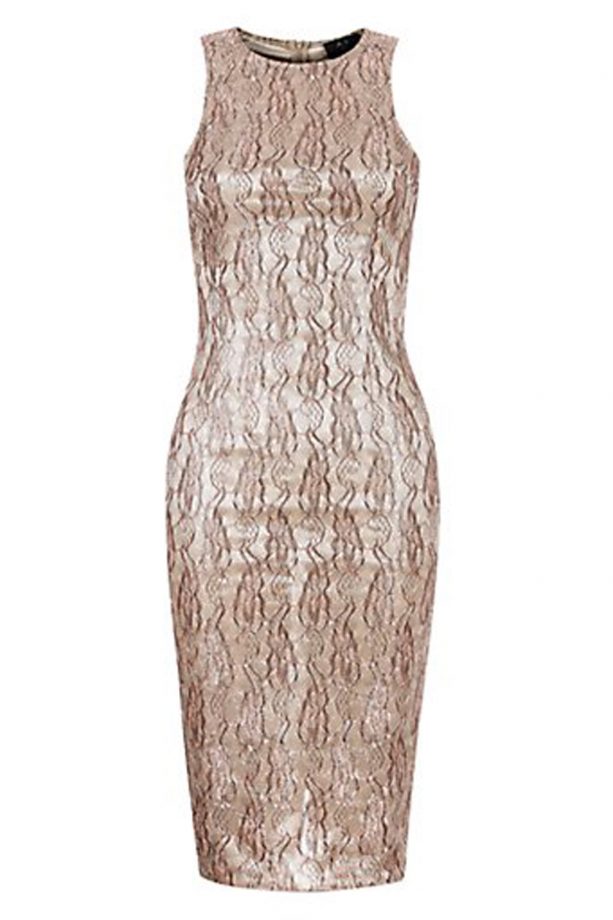 New Look AX Paris Bronze Lace Midi Dress, £35