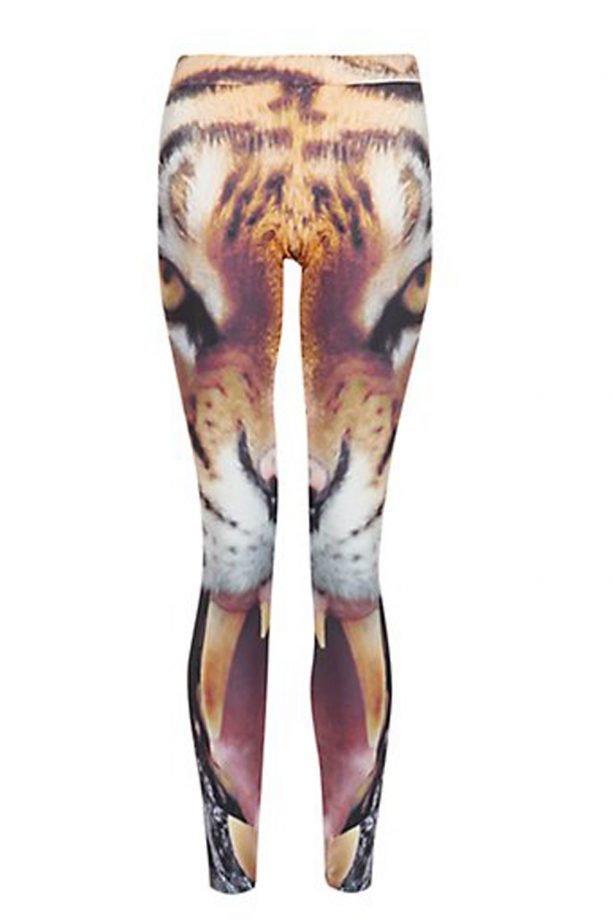 New Look Black Tiger Face Graphic Leggings, £14.99