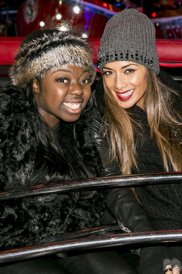 Nicole Scherzinger Cosies Up To X Factor Contestant Hannah Barrett At Winter Wonderland In London, 2013