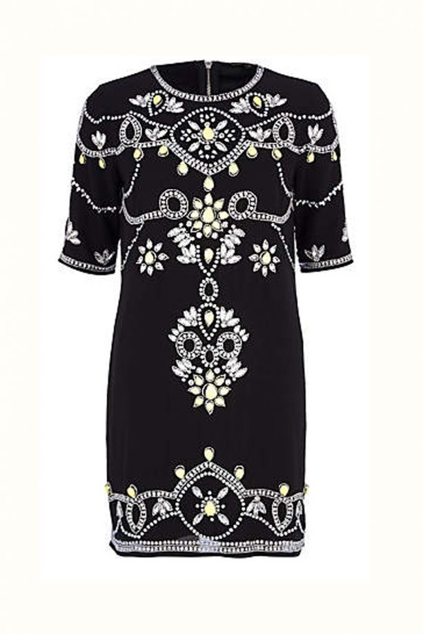 River Island Black Beaded Shift Dress, £100