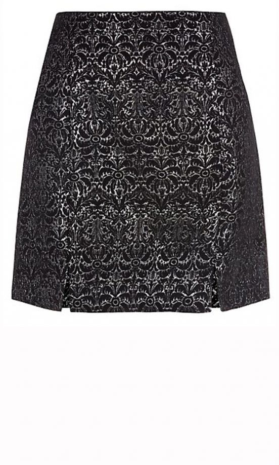 New Look Party Collection: Silver Jacquard Skirt, £19.99