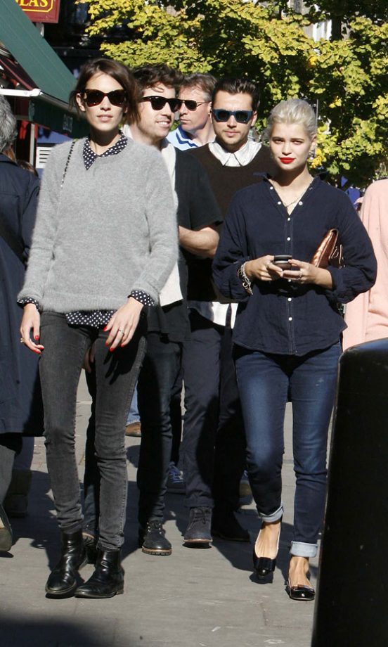 Alexa Chung Steps Out With Her Showbiz Mates - We Love This Polka Dot Shirt! October 2011