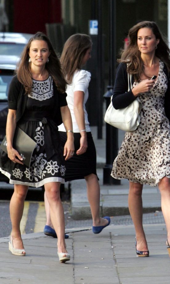 Sister Act: Pippa Middleton And Kate Middleton Hit The Shops In A Selection Of Ultra-Feminine Dresses, June 2008