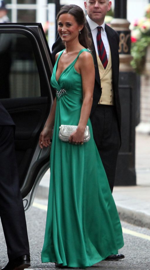 Pippa Middleton Looked Breathtaking In A Plunging Green Dress By Alice Temperley At The Goring Hotel In London, 2011