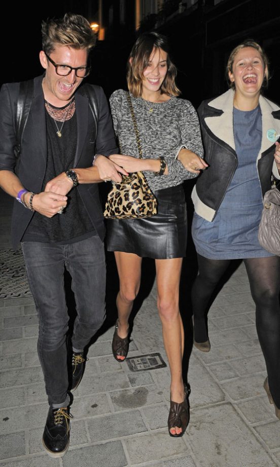We Love Alexa Chung's Leather And Leopard Print Combo While Out With Pal Henry Holland, September 2010