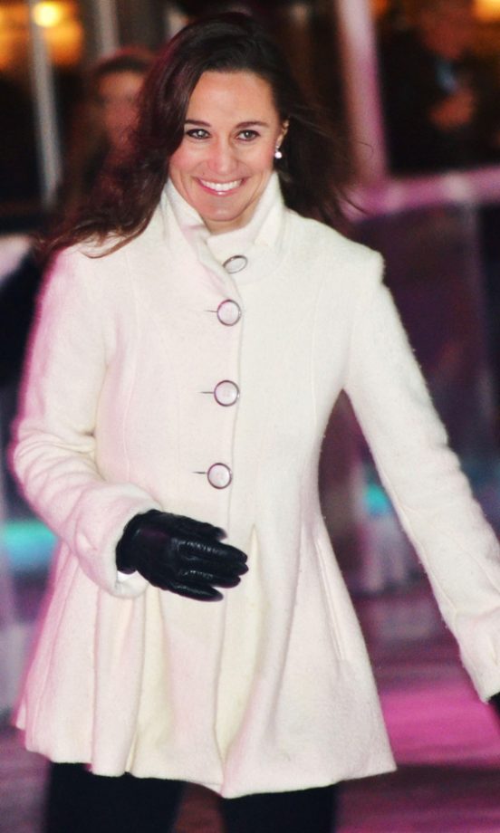Pippa Middleton Took To The Ice At Somerset House In A White Princess Coat And We Loved Her Look