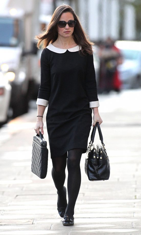 Pippa Middleton Looked Oh So Chic In A Suzannah Peter Pan Collar Dress With Nicholas Kirkwood Patent Loafers, 2011
